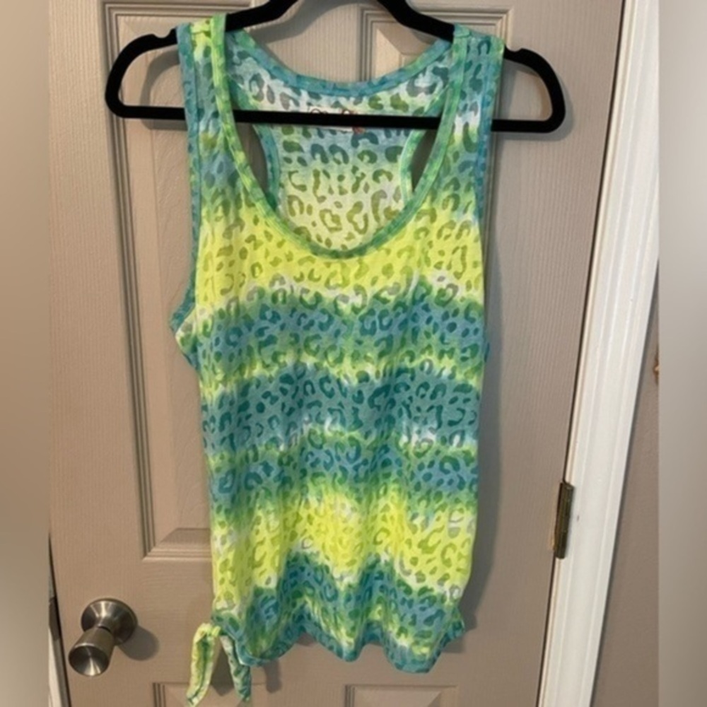 Op Semi-Sheer Leopard Print Tank Top